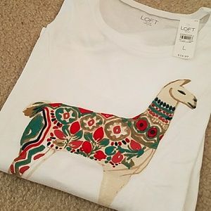 Loft outlet long sleeve tee with llama